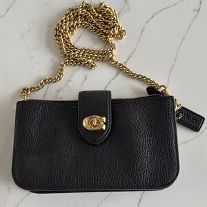Coach Black Crossbody Bag with Gold Chain